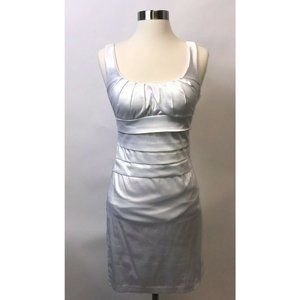 B. Darlin Womens Dress Junior Size 3 4 White Satiny Party Cocktail Flaw